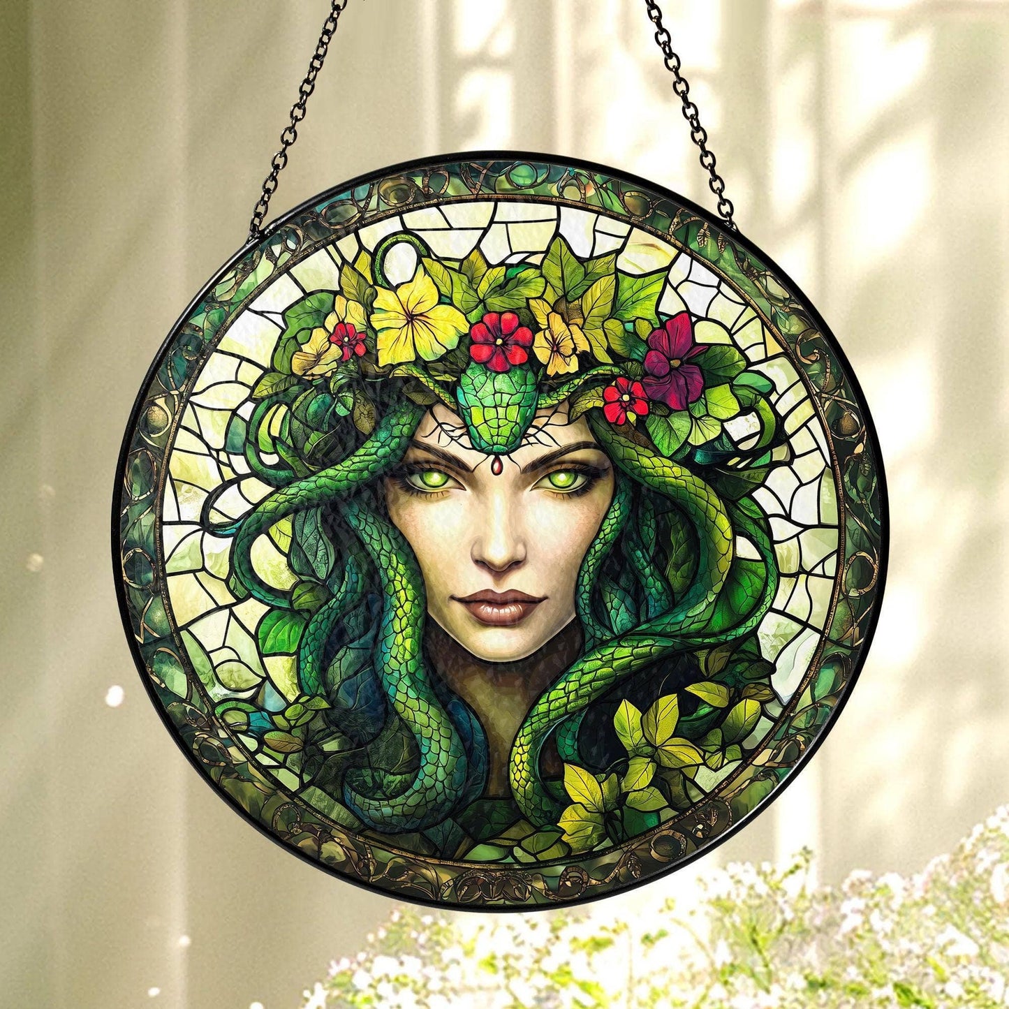 Medusa Stained Glass Suncatcher