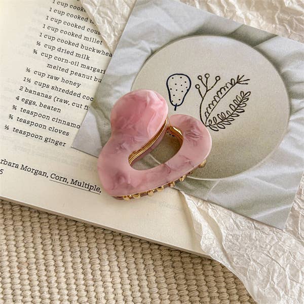Twisted Iridescent Marbled Small Hair Claw Clip