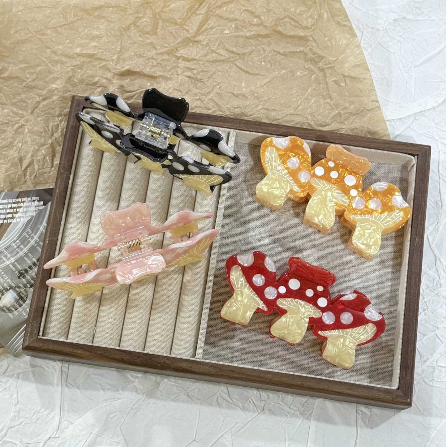 Creative Colorful Triple Mushroom Large Hair Claws
