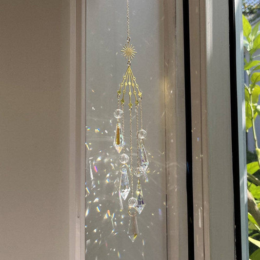 Star Moon Crystal Suncatcher