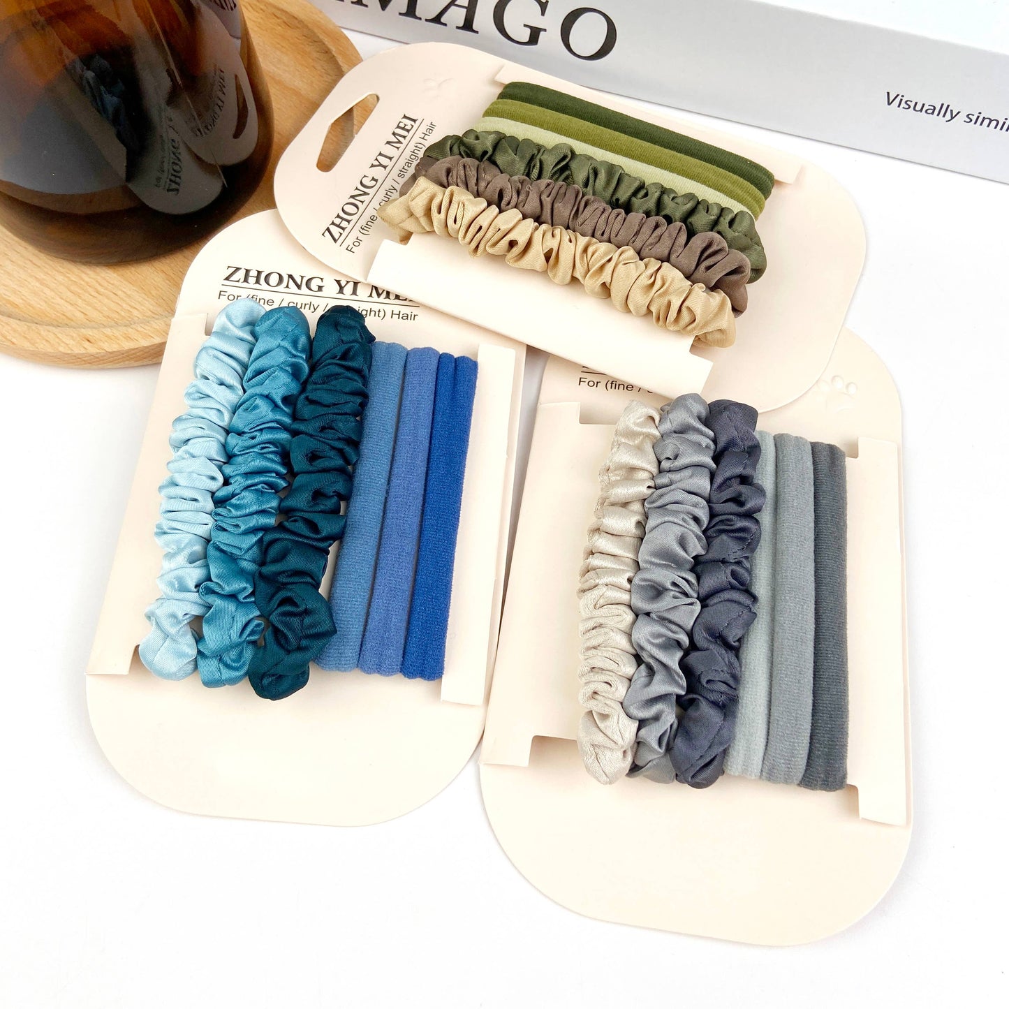 6PCS colorful  high elastic sweet hair tie