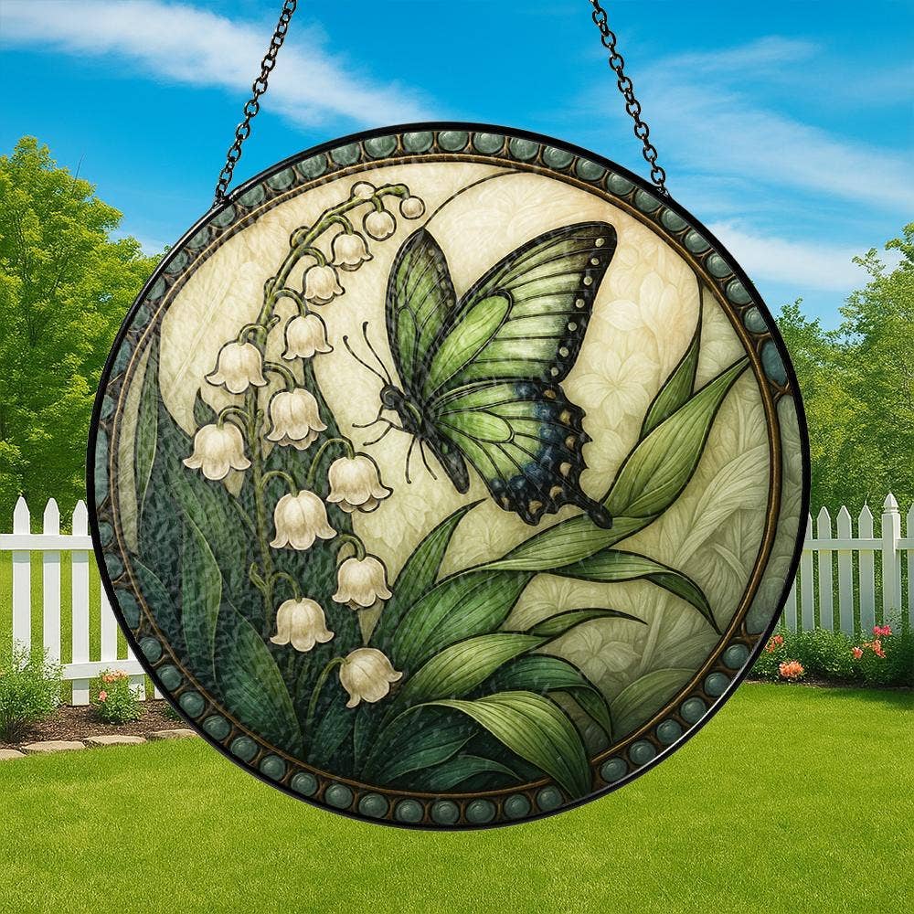 Lily of The Valley Stained Glass Suncatcher