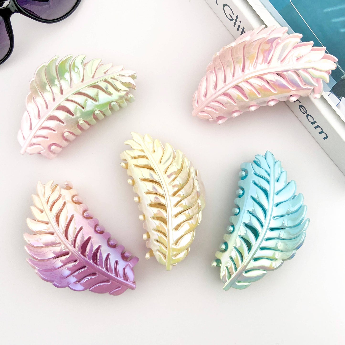 Candy Color Gradient Leaf Hair Clip