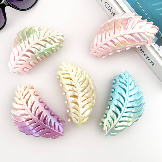 Candy Color Gradient Leaf Hair Clip
