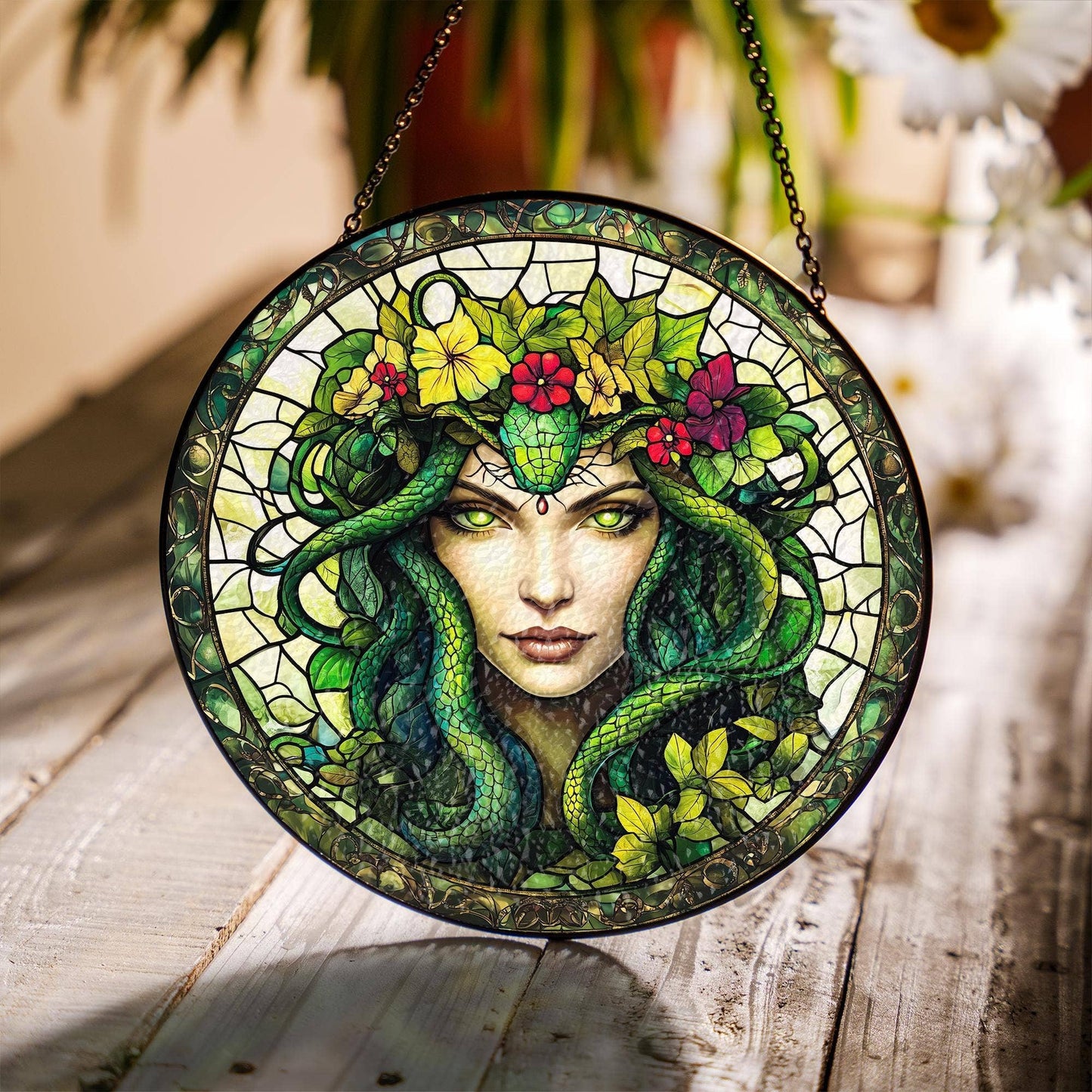 Medusa Stained Glass Suncatcher