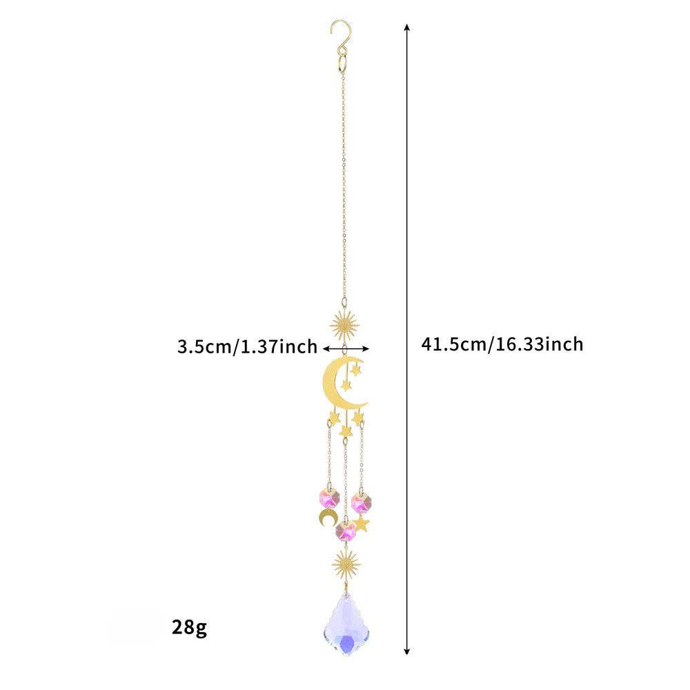 Star Moon Crystal Suncatcher