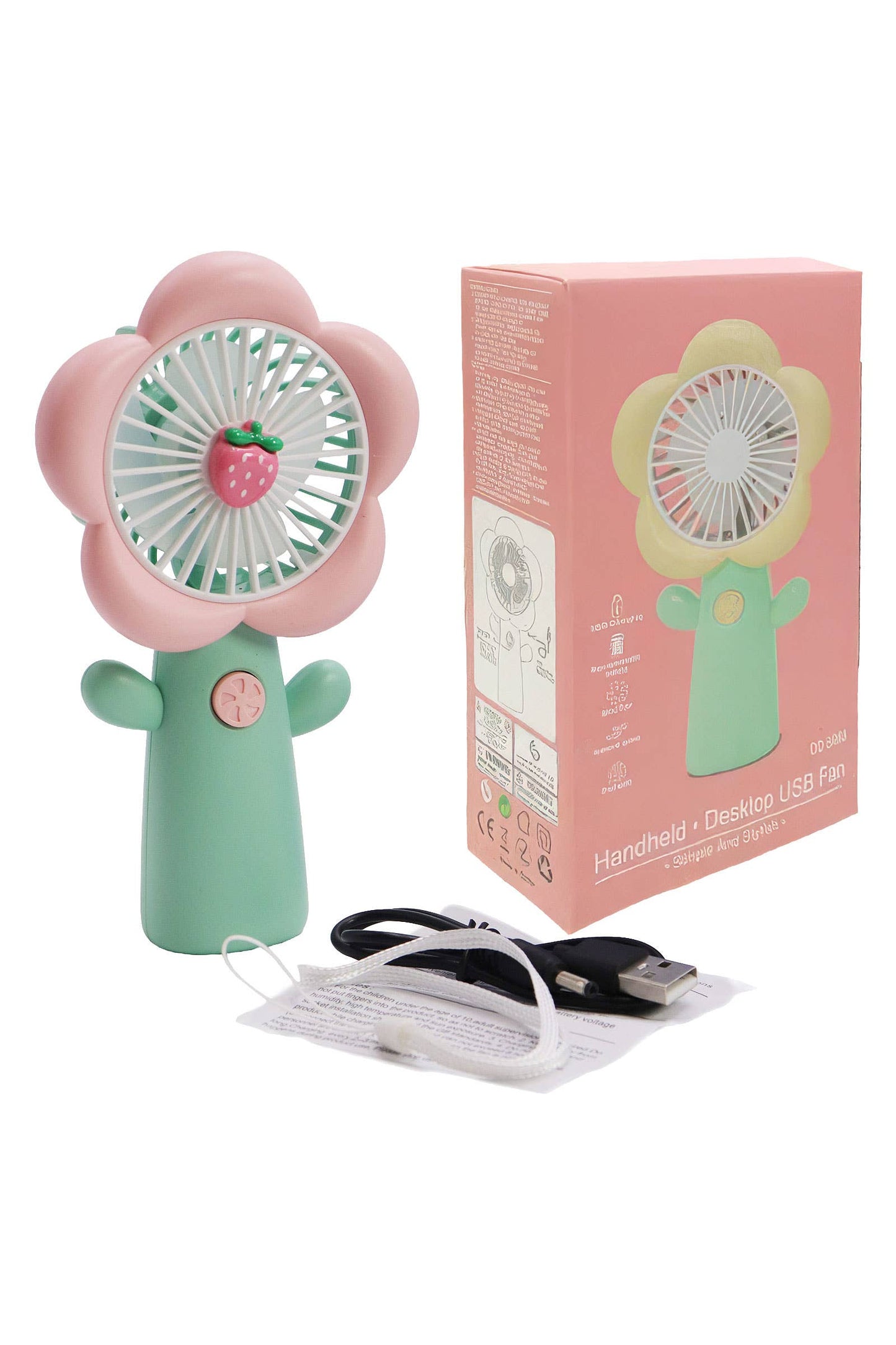 Flower Petal Handheld Fan