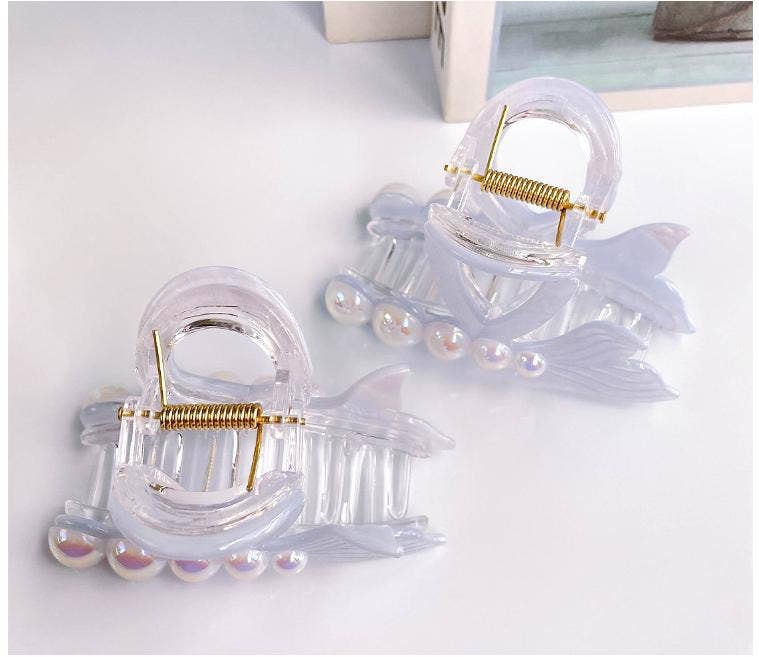 Elegant Pearl Mermaid Tail Hair Claw Clip