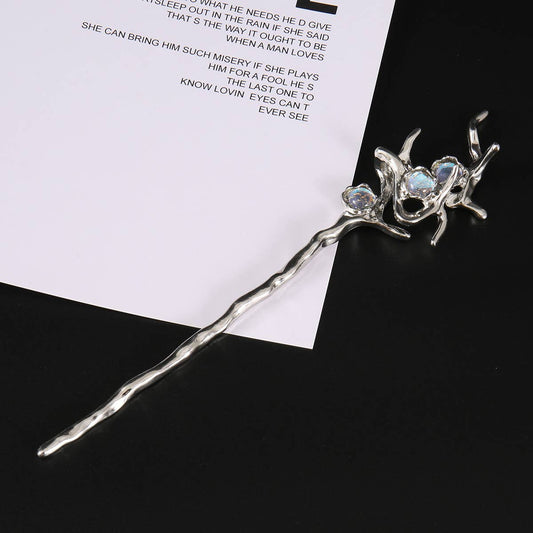 Unique Iridescent Crystal Branch Hair Stick