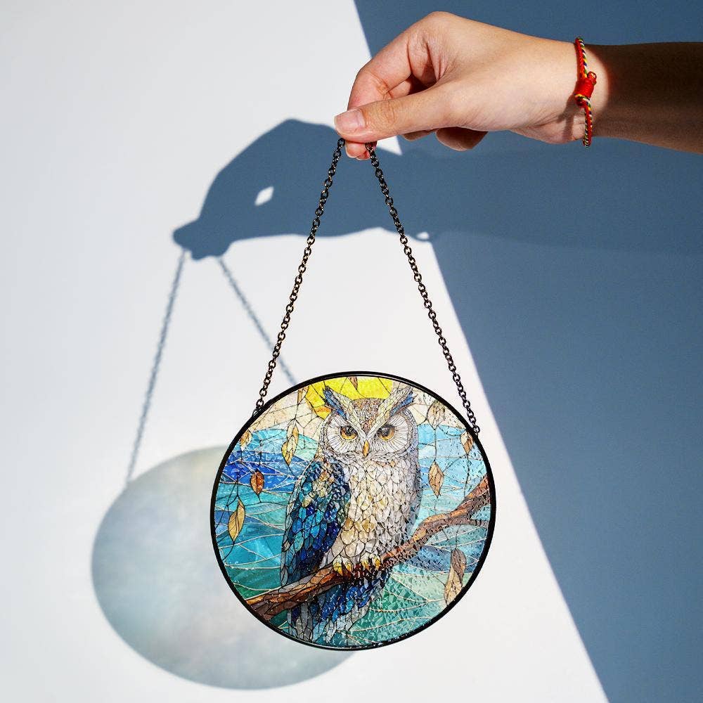 Owl Stained Glass Suncatcher