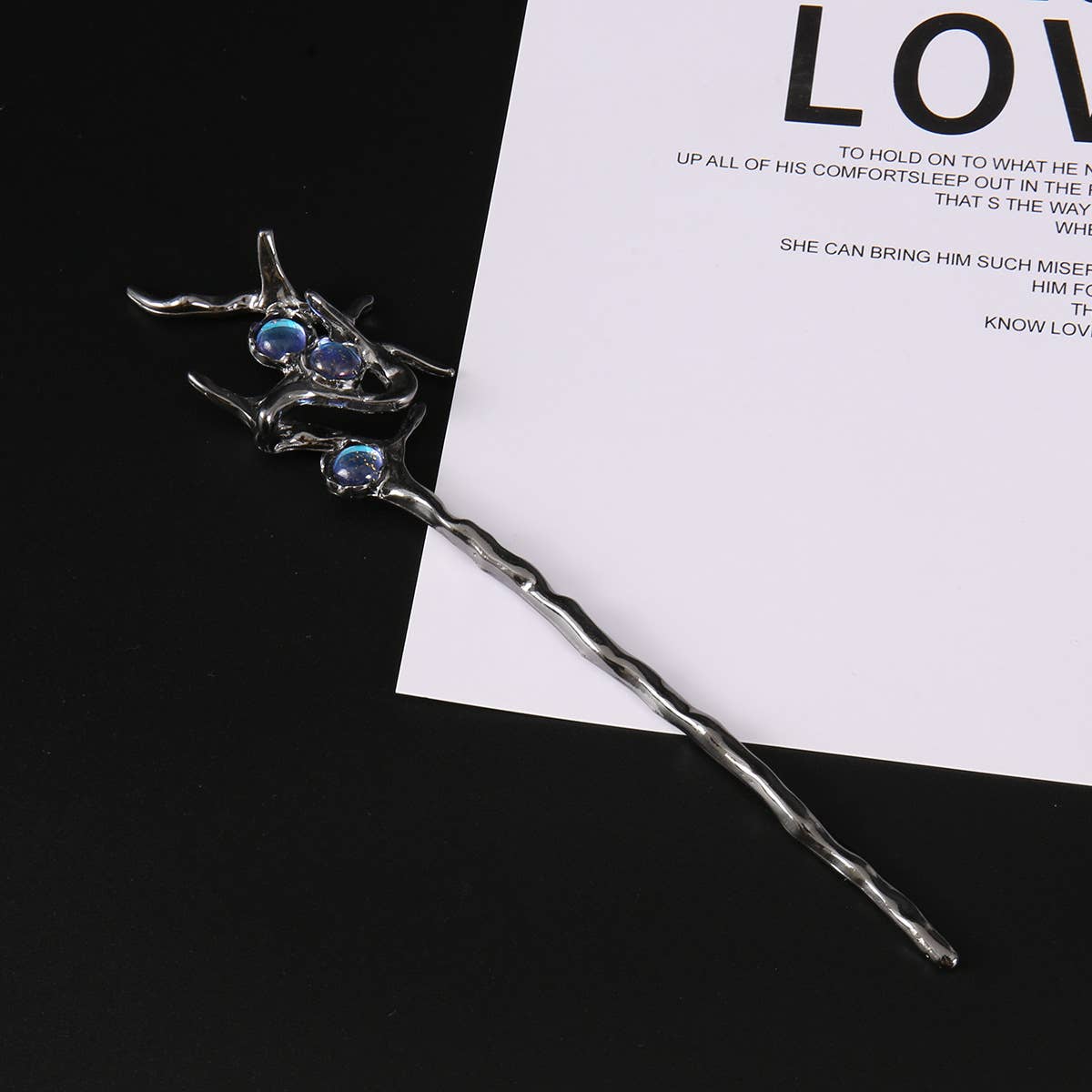 Unique Iridescent Crystal Branch Hair Stick