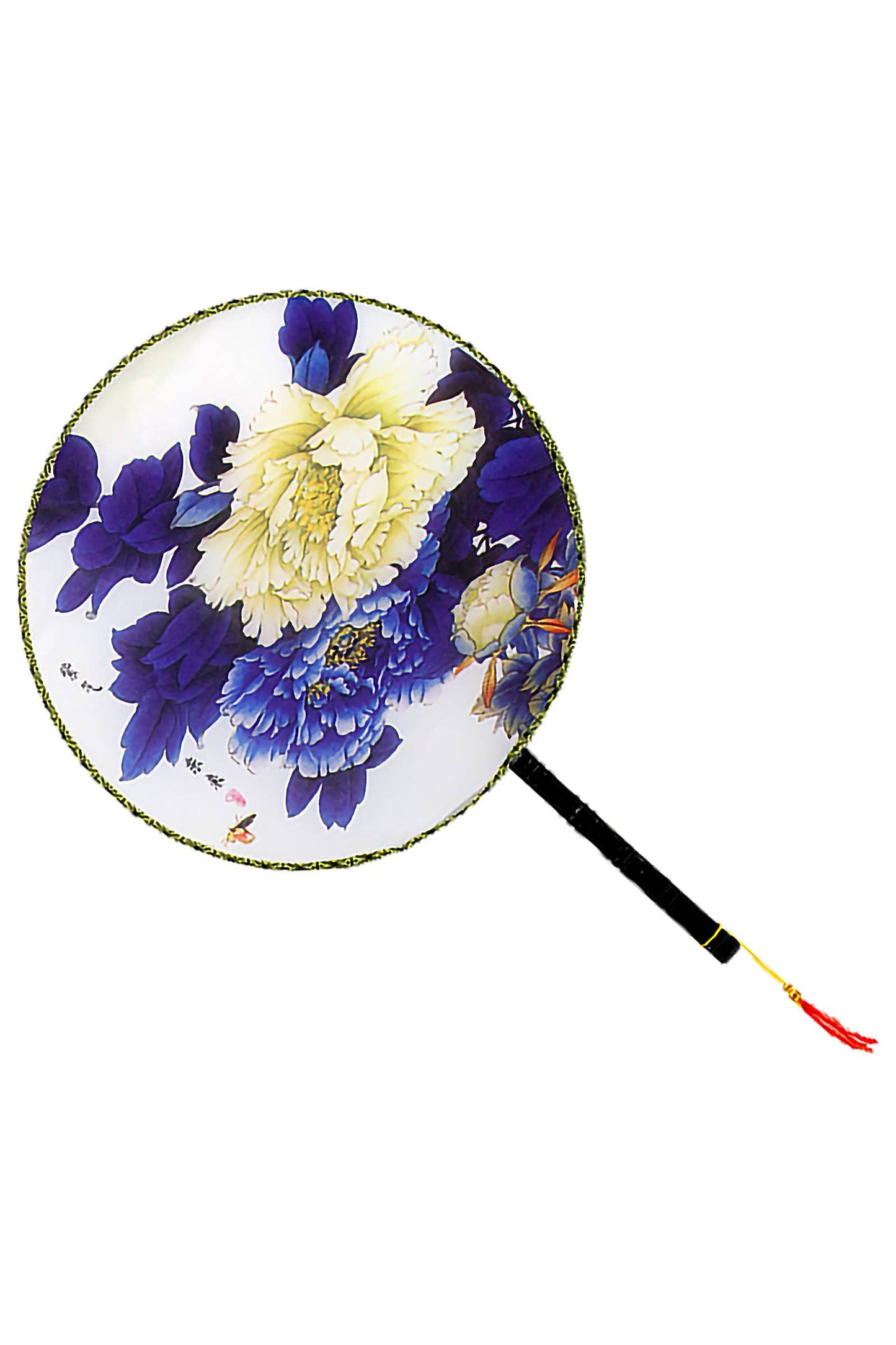 Peony Floral Traditional Ancient Paddle Fan
