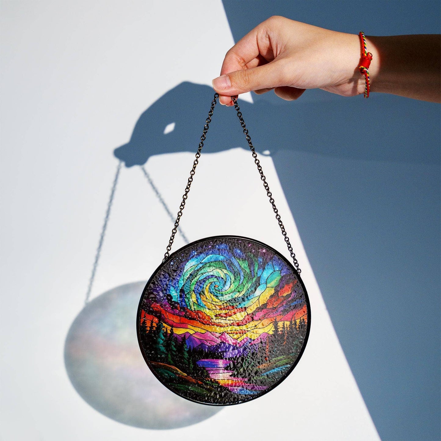 Northern Lights Aurora Stained Glass Suncatcher