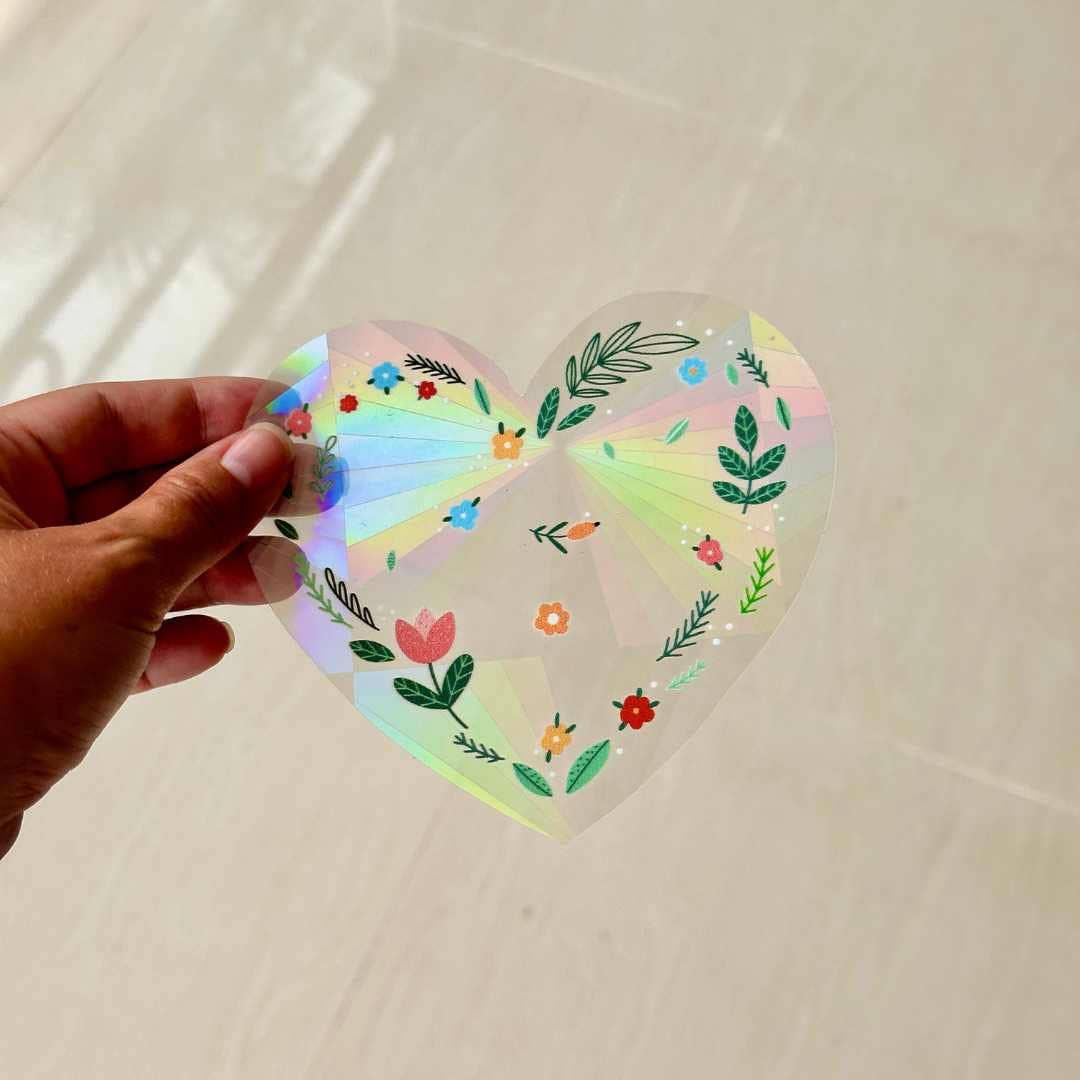 Blooming Heart Suncatcher Window Sticker