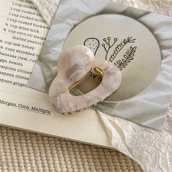 Twisted Iridescent Marbled Small Hair Claw Clip