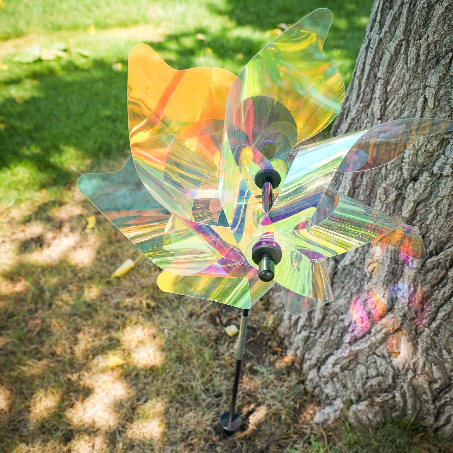 18" Iridescent Pinwheel Spinner