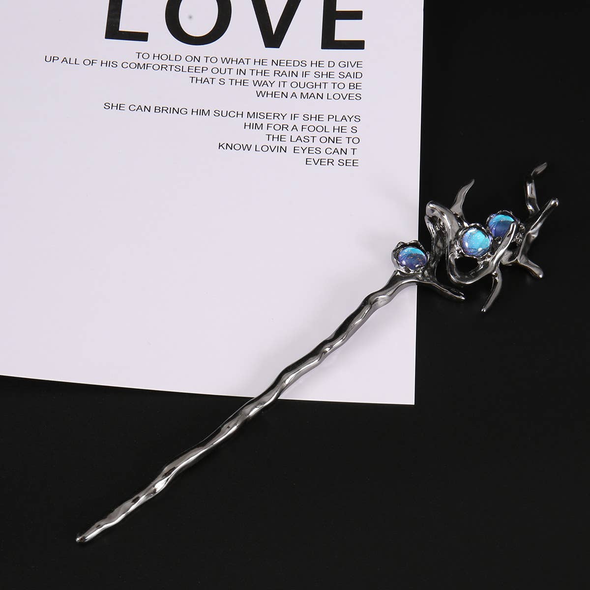 Unique Iridescent Crystal Branch Hair Stick