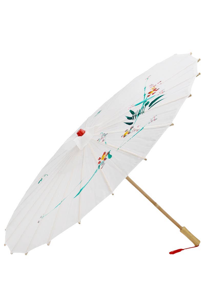 White Floral Sunshade Oilpaper Umbrella