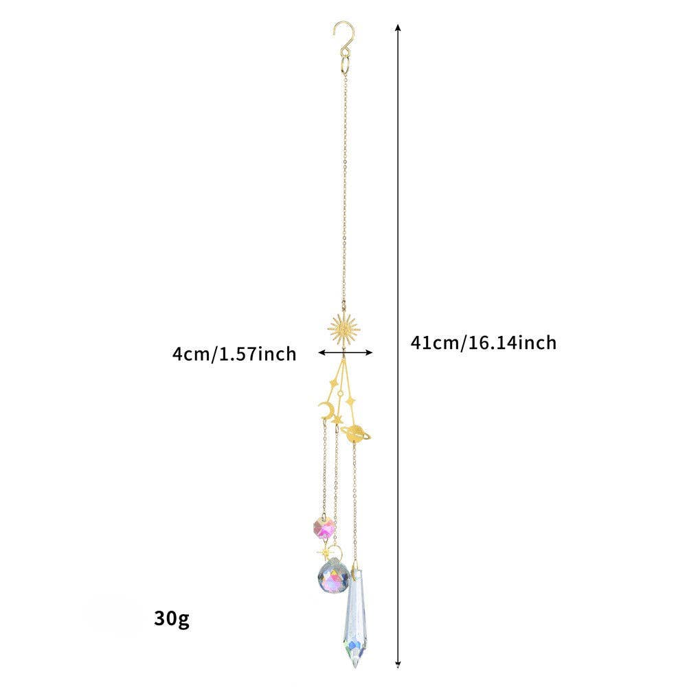 Star Moon Crystal Suncatcher