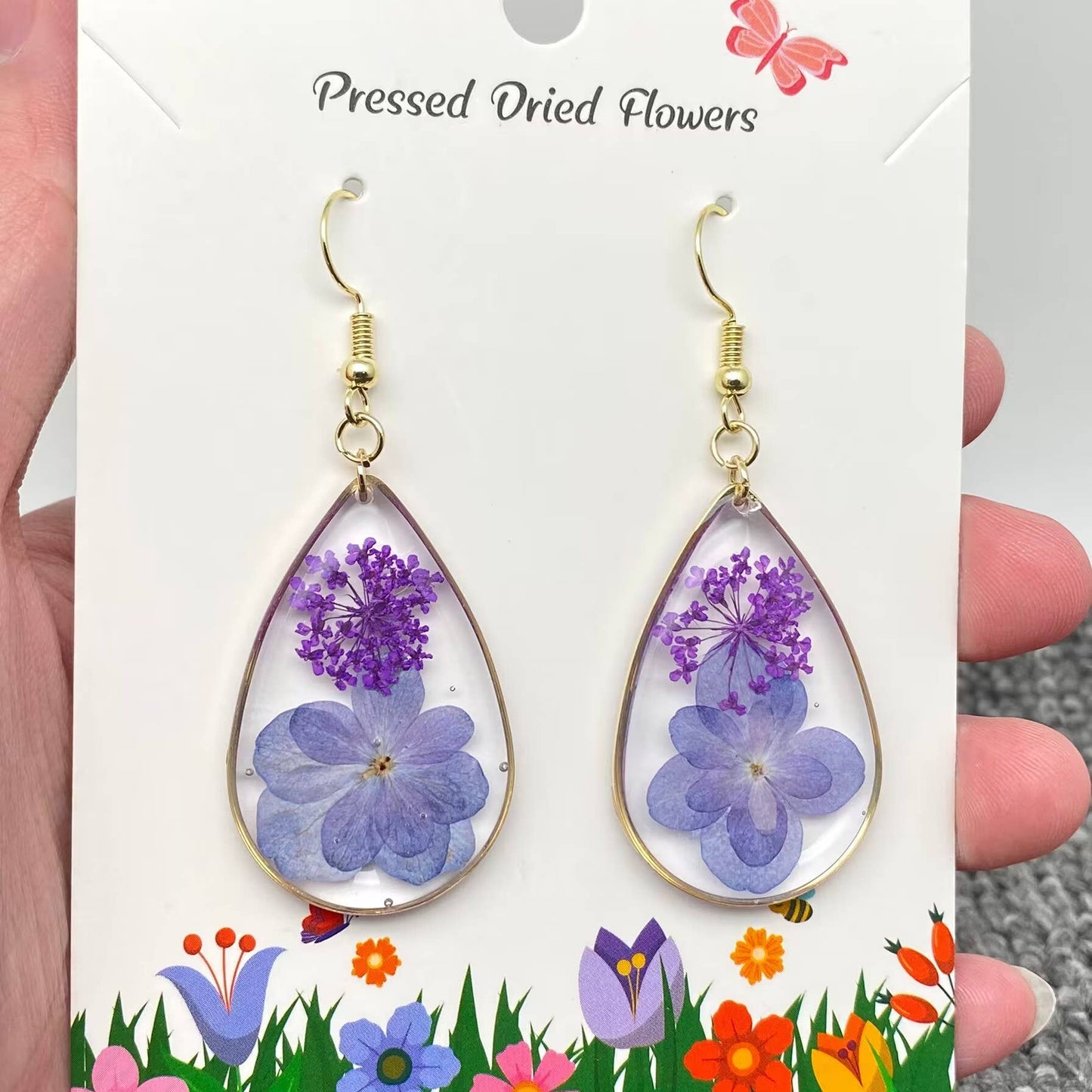 Hydrangea & Queen Anne's Lace Earrings