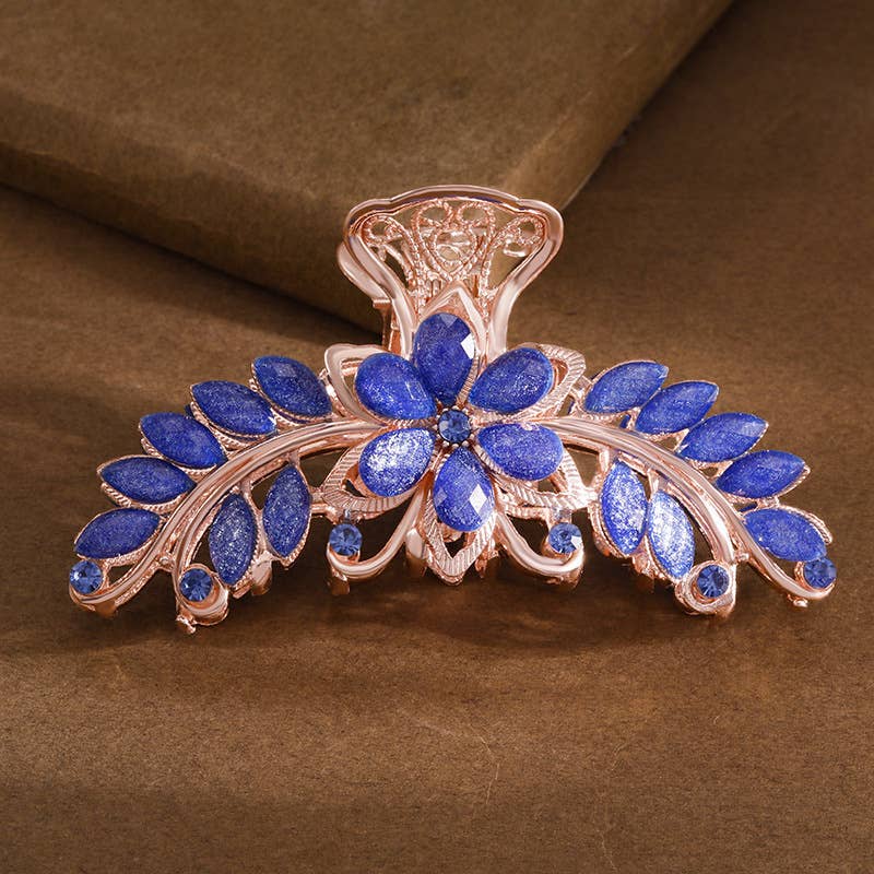 Boho Colorful Gemstone Flower Hair Claws